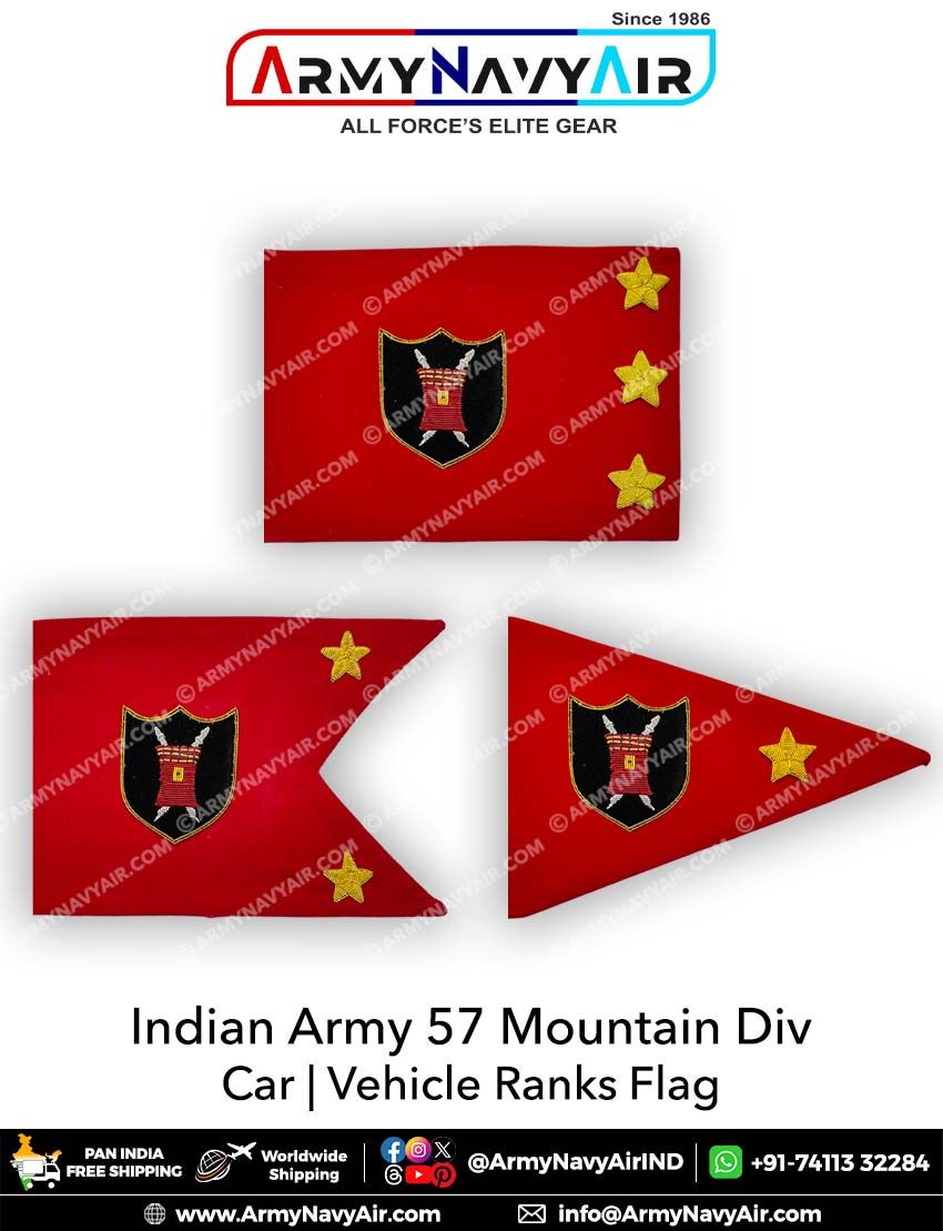 Buy Indian Army Mountain Div Car Flag Online At Armynavyair