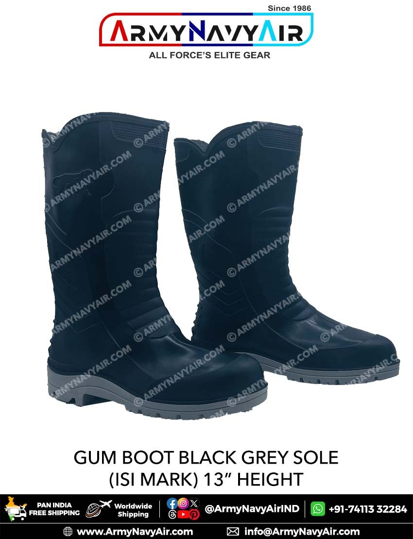 Shop Online For Premium Gumboot Black Grey Sole Isi Mark Height