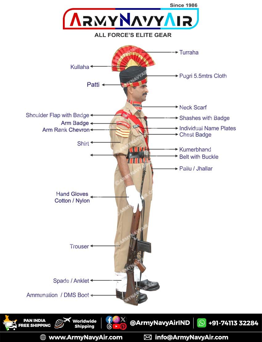 Buy BSF Border Security Force Ceremonial Uniform Dress Items Online ...