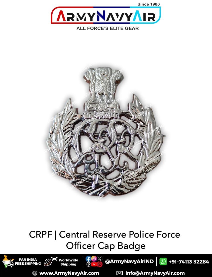 Buy CRPF Officer Cap Badge (English) Online - ArmyNavyAir.Com