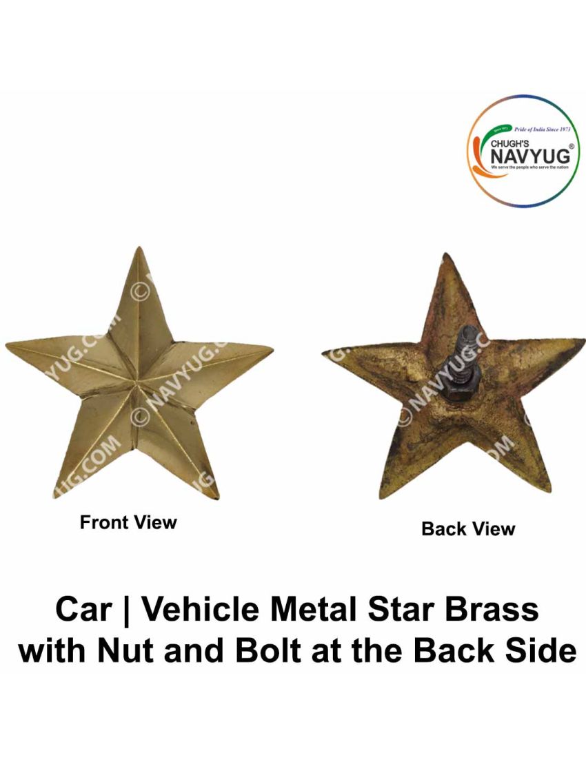 Indian Army - Military Car Or Vehicle Metal Star (Brig-Maj, Gen-Lt, Gen