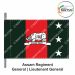 Indian Army Lancer Flag -Vehicle Flag (Army Infantry Regiments) | Indian Military Stiffener Flag with Double Side Logo (9" X 18")-Assam Regiment- LT.Gen-General