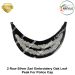 2 Row Silver Zari Embroidery Oak Leaf