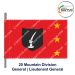 Indian Army Lancer Flag (Mountain Division) | Indian Military Stiffener Flag with Double Side Logo ( 9" x 18")-20 Mountain Div-Maj.General