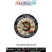 National Handloom Day commemorative round fabric patch showing realistic Indian handloom weaver with complete cotton to weaving process and Weave Heritage Empower Futures theme