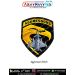 Aggressors Fighter Aircraft Patch featuring a silver-grey twin-engine fighter jet, large golden eagle head, bold yellow AGGRESSORS lettering, black shield background and black merrow border