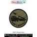 AGNI V Missile Patch – olive tactical circular patch featuring AGNI-V intercontinental ballistic missile launcher – embroidered black silhouette on olive background – durable collectible for defense fans by ArmyNavyAir