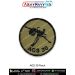 Round olive-drab patch featuring a tripod-mounted AGS 30 automatic grenade launcher silhouette - representing modern infantry firepower and battlefield support weaponry.