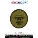 Digital printed round patch featuring the Airbus C295 twin-prop military transport aircraft silhouette on olive drab fabric with “Airbus C295” text and merrow border. Available in 3-inch and 4-inch sizes with Sewn-On, Pin & Velcro (Hook) backing.