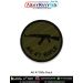 Round olive-drab patch featuring the silhouette of an AK-47 assault rifle with curved magazine - symbolizing reliability, precision, and strength.
