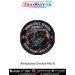 Ambulance Service Heritage Patch featuring paramedics providing emergency medical care beside an ambulance with Every Second Saves A Life premium round fabric patch.