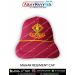 High quality Mahar Regiment Cap featuring detailed embroidered crossed spears and regimental emblem on a maroon military textured fabric, designed for soldiers, veterans, NCC cadets and supporters of the Indian Army infantry units.