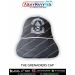 High quality black Grenadiers Regiment cap with detailed embroidered insignia featuring flaming grenade emblem and regimental banner, designed for Indian Army soldiers, veterans, NCC cadets and military enthusiasts who support The Grenadiers infantry regi