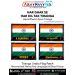 Personalised Tiranga India Flag Patch with custom name and blood group printed in any language featuring saffron white and green tricolour with Ashoka Chakra on a fabric patch with merrow border available in 2 inch and 3 inch sizes suitable for jackets ba