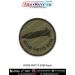 A high quality round military patch featuring the silhouette of the Indian ATAGS Advanced Towed Artillery Gun System on an olive green background with a strong merrow border designed for defence lovers artillery enthusiasts collectors bikers and outdoor g
