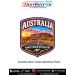 Australia Down Under Adventure travel patch with open road, outback landscape, red rock and kangaroo imagery