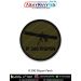 "High quality B 300 Shipon Patch featuring a clean silhouette of the B 300 anti armor launcher on an olive green background with a black merrow border designed for collectors bikers military enthusiasts and tactical gear customization"