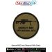 Round olive-drab patch with black embroidered Barrett M82 anti-material rifle silhouette and text “BARRETT M82 ANTI MATERIAL RIFLE” — collectible sniper patch by ArmyNavyAir.