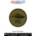 Round olive-drab tactical patch featuring the Beriev A-50U AWACS aircraft with radar dome, black silhouette, and text “BERIEV A 50U,” bordered with merrow stitching. Available in 3-inch and 4-inch sizes with Sewn-On, Pin & Velcro (Hook) backing.