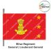 Indian Army Lancer Flag -Vehicle Flag (Army Infantry Regiments) | Indian Military Stiffener Flag with Double Side Logo (9" X 18")-Bihar Regiment- LT.Gen-General