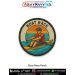 Billiards Snooker Patch featuring a player taking a cue shot on a green table under a hanging lamp designed for snooker players billiards fans sports enthusiasts and patch collectors by ArmyNavyAir