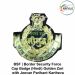 Bsf Cap Badge (Central Armed Police Force) Border Security Force Wth Satyamev Jayate With Jeevan Parihant Kartheva (Hindi) Head Badge Golden Zari Bullion Wire Work Embroidery (Hand Crafted)