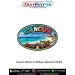 Cancún Mexico Caribbean Memories travel patch with turquoise beach, palm trees and tropical coastline