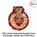 CISF Cap Badge (Central Armed Police Force) Central Industrial Security Force Golden Zari Bullion Wire Work Embroidery (Hand Crafted)