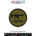Olive-drab embroidered patch featuring the silhouette of the Colt M4 rifle with text “COLT M4” — collectible modern assault rifle patch by ArmyNavyAir.