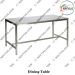 Indian Armed Forces-Police-Security Mess Dining Table S/S (Stainless Steel) Top Matt Or Glossy Sheet With MS Pipe Frame Structure 8' x4' Including Top Sheet Bending