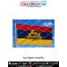 Dogra Regiment Flag flying on flagpole featuring red navy blue and golden yellow colours with Dogra Regiment tiger insignia