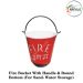 Indian Armed Force-Police-Security-Fire Department (Fire Bucket With Handle & Round Bottom) For Sand- Water Storage which is used to prevent or extinguish fires