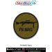 Olive green embroidered round patch with FN MAG general-purpose machine gun silhouette and “FN MAG” text - military collectible by ArmyNavyAir.