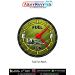 Fuel Fun Fighter Jet Aviation Morale Patch showing a grey twin-engine fighter aircraft with Indian tricolour markings flying across an olive-green fuel gauge with yellow markings, red indicator needles, FUEL and FUN lettering and a round black merrow bord