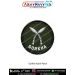 Gorkha Kukri Patch featuring crossed Kukris on olive green background with black merrow border