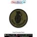 Olive green round patch featuring the H&K MP5A3 submachine gun silhouette and text “H&K MP5A3” - tactical collectible patch by ArmyNavyAir.