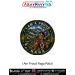 I Am a Proud Naga Patch featuring a traditional Naga warrior, Great Hornbill, tribal morung and the scenic mountains of Nagaland in a premium digital print heritage patch.