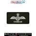 IAF Cobras Patch featuring the Indian Air Force wings emblem and Cobras squadron title on premium digital printed fabric with olive green merrow border, designed as a squadron and unit identification patch for flying overalls, flight suits, aviation unifo