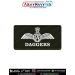 IAF Daggers Patch featuring the Indian Air Force wings emblem and DAGGERS unit designation on premium digital printed olive green fabric with a durable merrow border, representing Indian Air Force squadron aviation heritage and suitable for flight suits,
