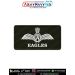 IAF Eagles Patch featuring the Indian Air Force wings emblem and EAGLES squadron title on premium digital printed fabric with olive green merrow border, designed as an Indian Air Force squadron and unit identification patch associated with No. 25 Squadron