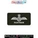 IAF Panther Patch personalized Indian Air Force squadron identification patch featuring IAF wings emblem and Panther squadron title on premium digital printed fabric with olive green merrow border for flight suits, flying overalls, squadron identification