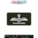 IAF Warriors Patch featuring the Indian Air Force wings emblem and WARRIORS squadron title on premium digital printed fabric with an olive green merrow border, representing No. 26 Squadron Indian Air Force and its historic fighter aviation heritage, inclu