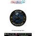 Indian Air Force Apache AH-64E Attack Helicopter Heritage Patch featuring the Apache combat helicopter flying under a moonlit sky with the slogan "Hunter of the Night". Premium round military aviation fabric patch for Air Force personnel, veterans, aviati