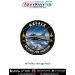 Indian Air Force Rafale Heritage Patch featuring a detailed illustration of the Rafale fighter aircraft flying above the clouds with the slogan "Beyond the Horizon". Premium round fabric aviation patch for Air Force personnel, veterans, aircraft enthusias