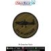Round olive-drab patch showing the IAI Searcher unmanned aerial vehicle silhouette with a black merrow border. Available in 3-inch and 4-inch sizes with Sewn-On, Pin & Velcro (Hook) backing.