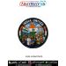 India United Patch featuring India map in tricolour, Indian Flag, national landmarks, diverse Indian citizens and black merrow border