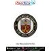 Indian Military Academy Valour Wisdom Leadership Pride Patch premium round poly satin military fabric patch featuring IMA crest, black outer ring, gold lettering, shield emblem and premium black merrow border.