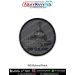 INS Buland Patch featuring a detailed grey-scale illustration of the INS Buland tug vessel printed on a round fabric patch with strong merrow border suitable for jackets, tactical bags, biker gear, naval collectors, and maritime display boards.