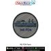 High quality INS Dhiraj Patch featuring a detailed digital printed illustration of the Indian Navy patrol vessel INS Dhiraj with a grey maritime background stitched on premium fabric with a merrow border suitable for uniforms jackets backpacks biker gear