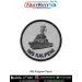 High quality INS Jyoti Patch showing a detailed digital printed silhouette of the Indian Navy fleet tanker INS Jyoti with a clean grey background crafted on premium fabric with a strong merrow border suitable for jackets uniforms backpacks biker vests tac